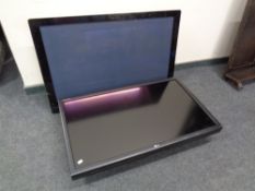 An LG Flat Tron 42'' LCD TV together with a Pioneer 43'' Plasma TV,