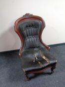 A Victorian mahogany framed lady's chair (a/f)