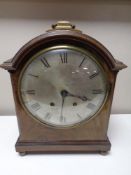 A 19th century mahogany eight day bracket clock with silvered dial,