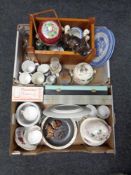 Two boxes containing miscellaneous ceramics to include Maling, Ringtons assorted tea china,