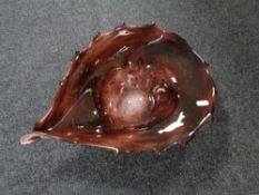 A studio glass shell bowl