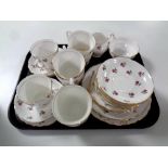 A twenty piece Colclough pink rose bone china tea set