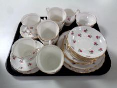 A twenty piece Colclough pink rose bone china tea set