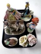 A tray containing six Italian figurines and ornaments