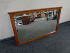 An Edwardian oak framed mirror