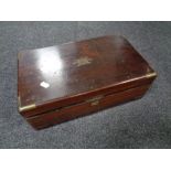 A 19th century brass bound writing box