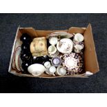 A tray of part Royal Albion and Nanrich Pottery tea services, coffee set, cake plates,