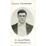 TADDY, County Cricketers, Alletson & Hallam (both Nottinghamshire), mixed backs, VG, 2