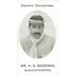 TADDY, County Cricketers, Mr. H.S. Goodwin (Gloucestershire), Grapnel back, VG