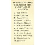 CARTLEDGE, Famous Prize Fighters, card lists (4), Nos. 23 (scarce), 13 & 19 (each with variation)