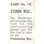 FALCONER & CO., Boy Scouts Cards, No. 12 The Evening Meal, exchange offer (red back), Scottish trade