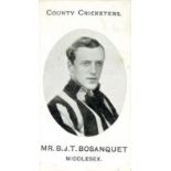 TADDY, County Cricketers, Mr. B.J.T. Bosanquet (Middlesex), Grapnel back, G