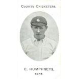 TADDY, County Cricketers, E. Humphreys (Kent), Imperial back, a.c.m., G