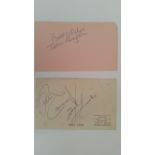 ENTERTAINMENT, signed album pages and white cards, 23 signatures on total, inc. Bill Oddie, Reg