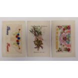 POSTCARDS, silk greetings, inc. sweetheart, A.O.C., A.S.C., cousin, wife, birthday, Christmas,