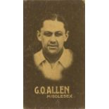 HOADLEY, Test Cricketers (1933), English players (complete), brown tint, creased (3), scuffing to