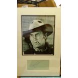 CINEMA, Shane, signed album page (6 x 3) by Jack Palance, overmounted beneath photo, h/s in cowboy