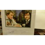 TELEVISION, The Likely Lads, signed white cards by James Bolam & Rodney Bewes, overmounted beneath