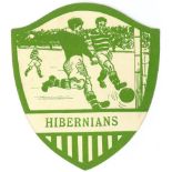 CITY BAKERIES, shield-shaped football, Hibernians, action scene, 1940s Edinburgh issue (similar to