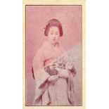 JAPAN, Beauties, girl 3/4 length in kimono, 1890s, purple tint, p/b, G