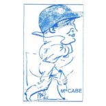 CRICKET, anon caricatures, blue, from the originals by Durling & MAC, 46 x 70mm, p/b, EX to MT,