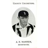 TADDY, County Cricketers, A.R. Warren (Derbyshire), Imperial back, VG