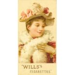 WILLS, Beauties (1897), girl with white stole, no inset, brown scroll back, ref. HA439-B-56, G