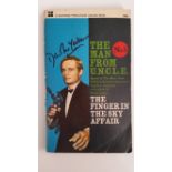 TELEVISION, signed paperback, The Man from UNCLE - The Finger in the Sky Affair by David McCallum,