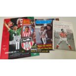 FOOTBALL, Sunderland home programmes for testimonials, Clough, Hurley, Clarke, McNab, Montgomery,