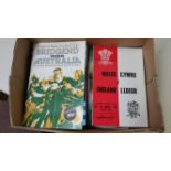 RUGBY UNION, programmes, inc. internationals, Welsh Cup finals; Newport v New Zealand 1973, London