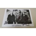 POP MUSIC, signed photo by Def Leppard, all five signatures, 7 x 5, EX