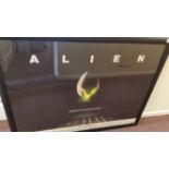 CINEMA, poster, Alien, showing opening alien pod, 40 x 30, framed in perspex, original folds, VG