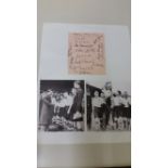 FOOTBALL, signed album page by Preston North End, 1938 FAC winners, 14 signatures inc. Shankly,