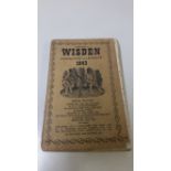 CRICKET, softback edition of Wisden Cricketers Almanack 1943, tear to spine, G