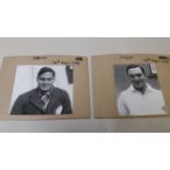 CRICKET, glass negatives showing two Indian cricketers, 1936, VG, 2