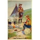 TRENTON CRACKER, advert, Boy Scouts, How to Make a Fire, US trade issue, 80 x 128mm, VG