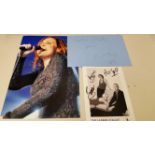 POP MUSIC, signed selection, inc. Mick Hucknall, large card (first name only); Alison Moyet, large