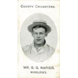 TADDY, County Cricketers, Hearne, Napier & Wells (all Middlesex), mixed backs, no footnotes, G to