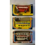 TOYS, double-decker buses, inc. London Transport (two) & Disneyland by Corgi 469, 470 & 471 mixed