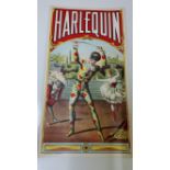 TOBACCO, crate label, Harlequin, 1890s US issue, 7 x 13, EX