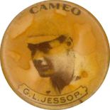 A.T.C., Cricketers, Jessop, celluloid button (21mm dia.), Cameo paper insert, slight staining, G