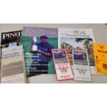 GOLF, programmes, 1999, PGA Championship & US Open, inc. entry badges & press releases, VG to EX,