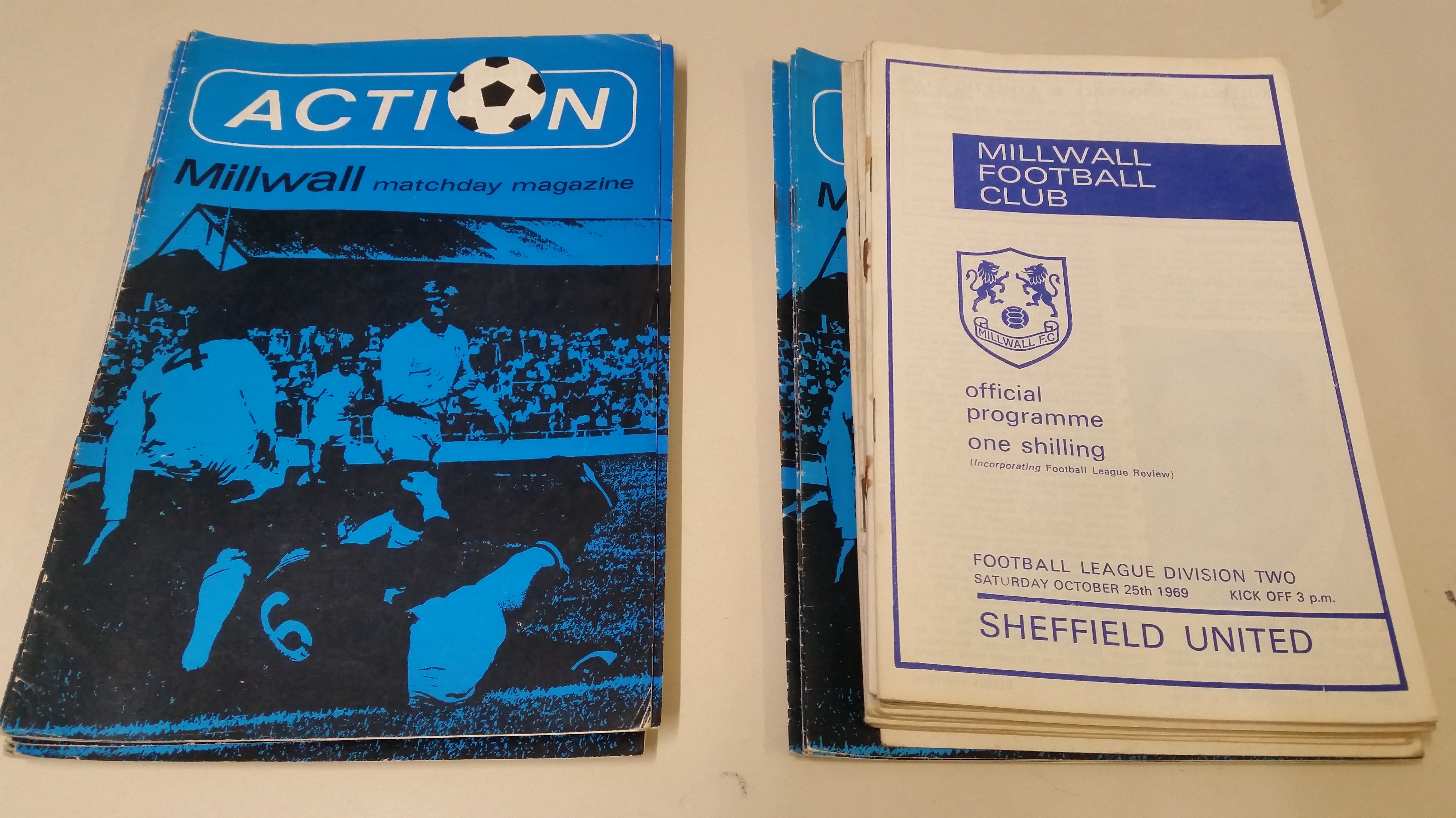 FOOTBALL, Millwall home programmes, mainly 1970s, inc. 1968/70 (4), Middlesbrough, Leicester; 1970/1