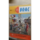 TRAVEL, original 1960s poster, BOAC Europe, showing Rome scene, 20 x 30, scuff to one corner, G