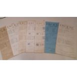 CRICKET, scorecards for WWII matches, inc. 1943 (6), Army v Civil Defence, Middlesex v Essex, Kent v