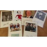 FOOTBALL, signed white cards by 1966 England World Cup players, Jack Charlton, Cohen, Peters,