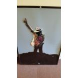 POP MUSIC, shop display signed by Michael Jackson, full-length in classic pose from Thriller,