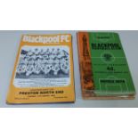 FOOTBALL, Blackpool home programmes, 1960s-1980s, inc. 1963/4 (3), Sheffield Wednesday, Stoke;