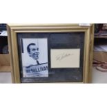 TELEVISION, signed album page by Ed Sullivan, 4.25 x 3, overmounted beside photo, framed & glazed,