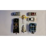 TOYS, mainly James Bond selection, inc. Aston Martin (3) Lotus Esprit helicopter Space Shuttle,